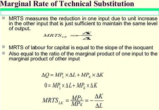 Marginal Rate Of Technical Substitution And Isoquant Curve marginal rate of technical substitution, elasticity of substitution